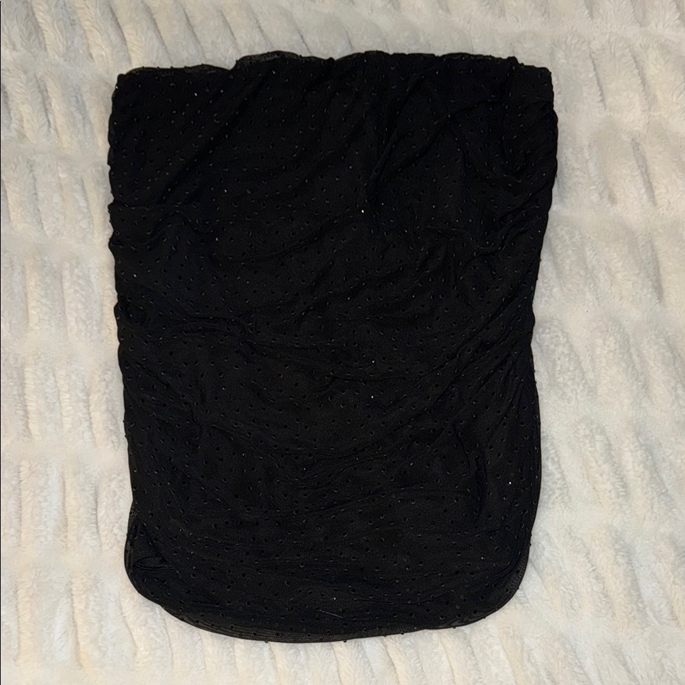 Black Strapless Sparkly Top